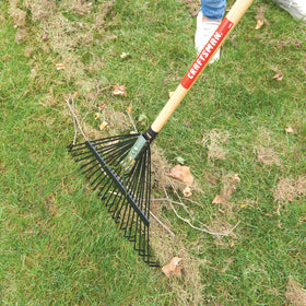 Craftsman spring-backed tines lift thatch and debris from lawns