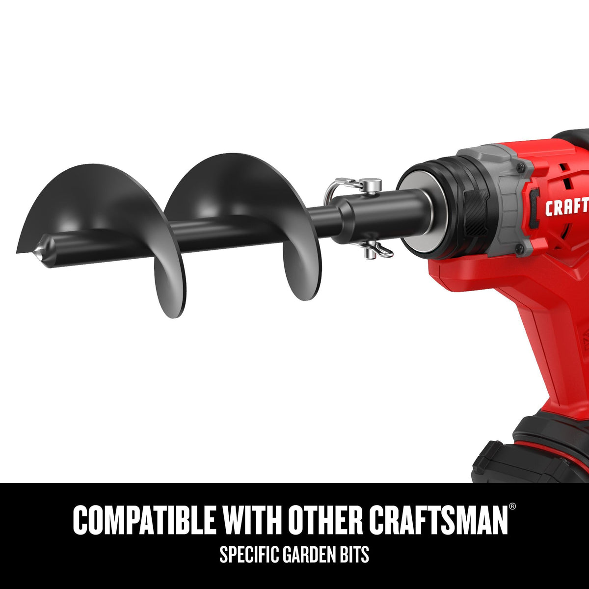 Third gripping surface feature on craftsman v20 enhances control during digging tasks.