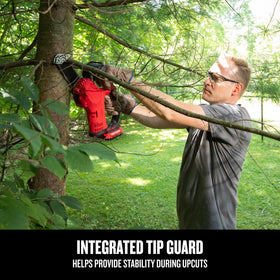 Compact design of the CRAFTSMAN V20 mini pruning chainsaw for easy maneuverability