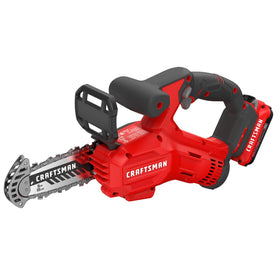 In-use scene pruning a branch with the CRAFTSMAN V20 mini pruning chainsaw