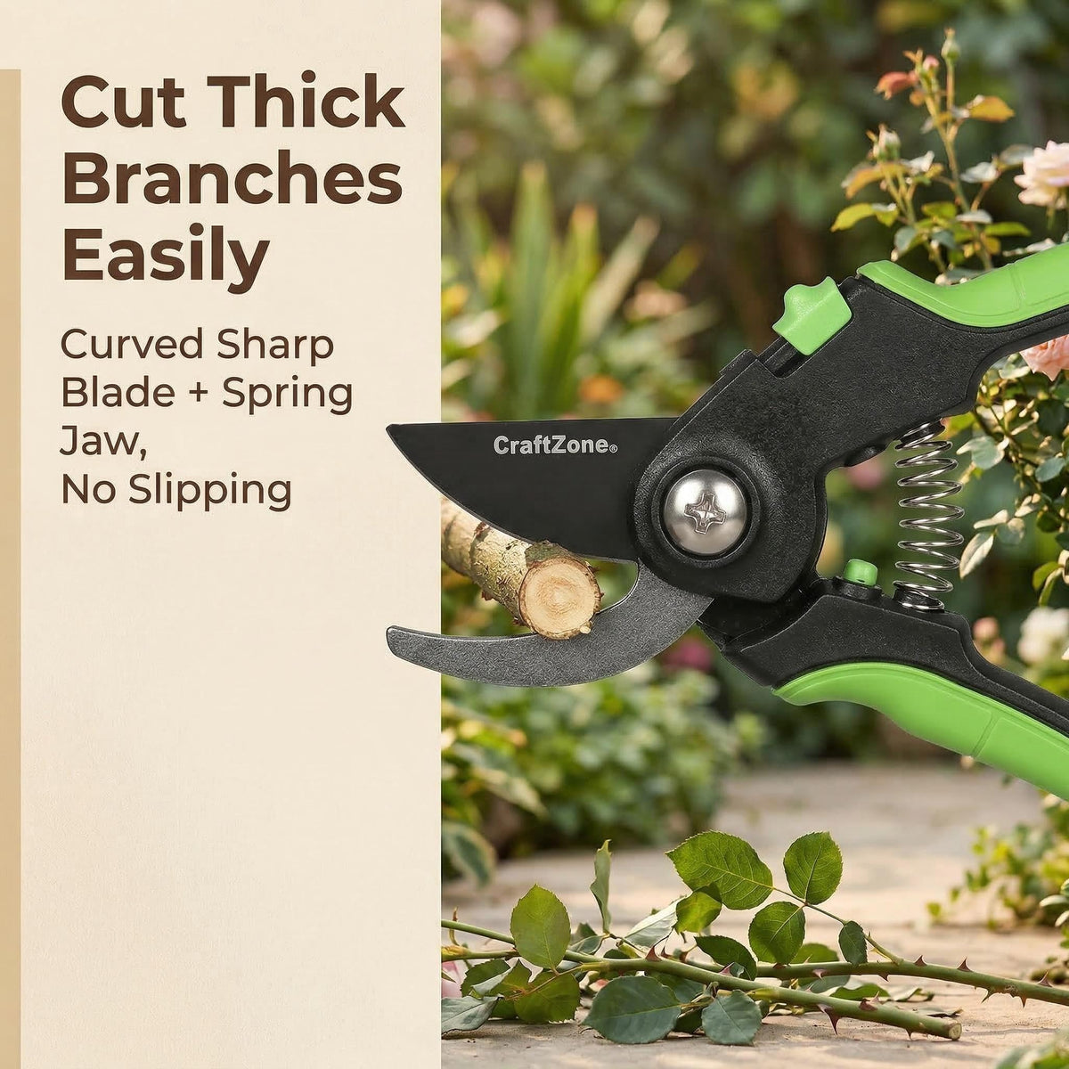 CraftZone ergonomic soft-injection grip reduces hand fatigue.