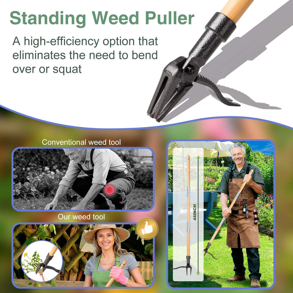 CraftZone removable 3-section pole adjusts length for comfortable reach.