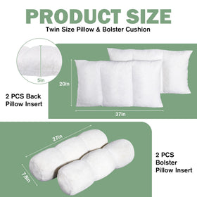 CRAURU daybed cushion insert vacuum-packed for compact shipping