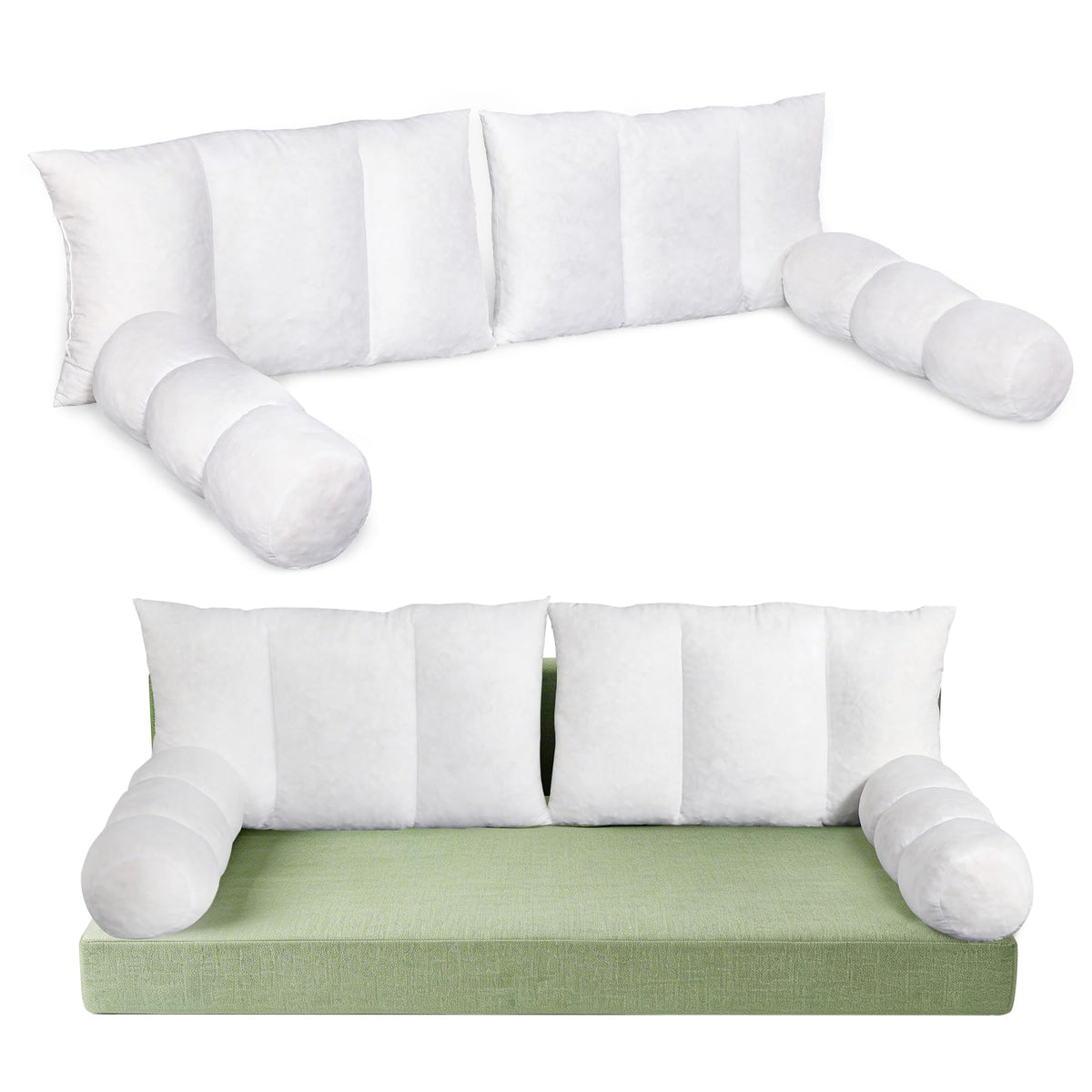 CRAURU twin-size back pillow insert offering contour support for daybeds