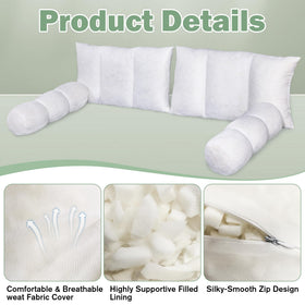 CRAURU twin-size bolster pillow insert adds plush comfort to seating