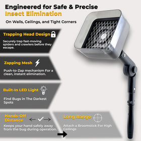 Crawler Buster LED-targeting-light improves visibility during indoor pest events.