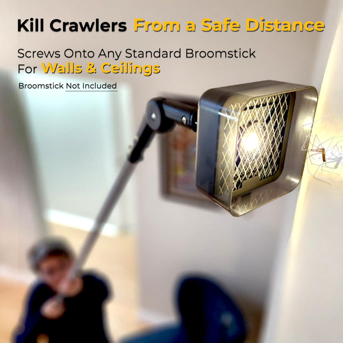 Crawler Buster USB-rechargeable-battery powers on-demand indoor pest control.