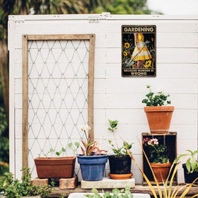 CrazySign garden sign outdoor display adds humor to backyard