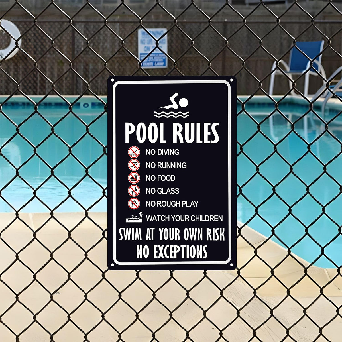 CrazySign outdoor decor for pools, water parks, and beach houses.