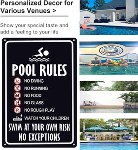 CrazySign retro tin sign with weathered edges for nostalgic poolside charm.