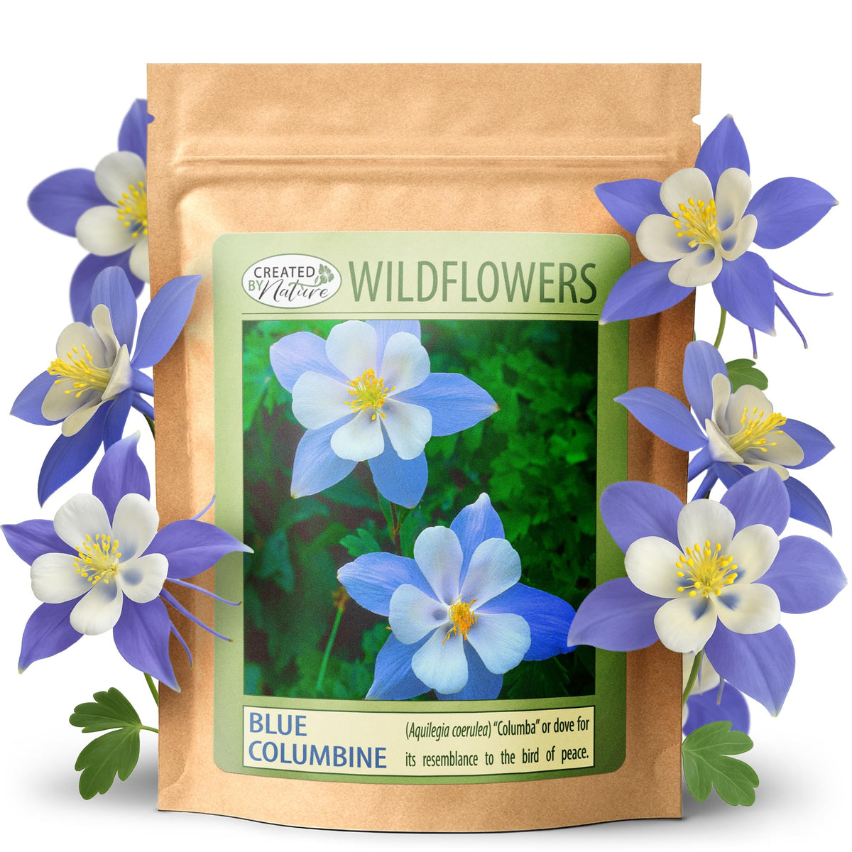 Created By Nature blue columbine seeds 2400 pack ready to energize pollinator-friendly borders