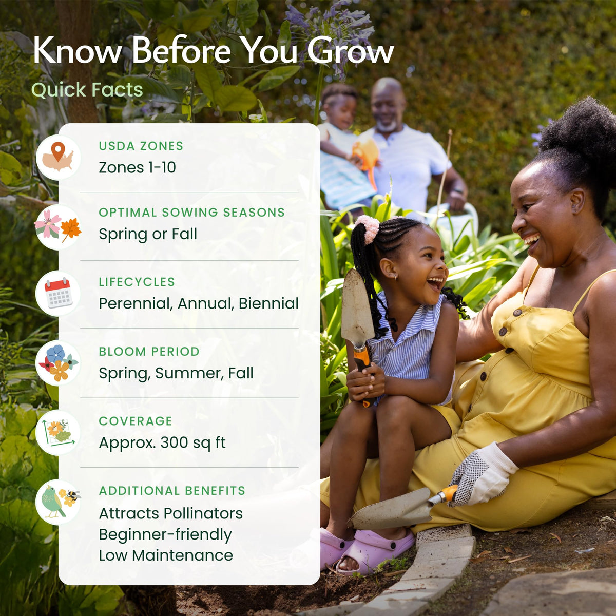 Created By Nature pollinator-friendly mix attracting bees and butterflies supports biodiversity.