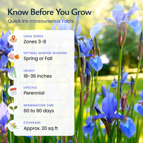 Created By Nature Wild Iris blooms attract bees, butterflies, and hummingbirds
