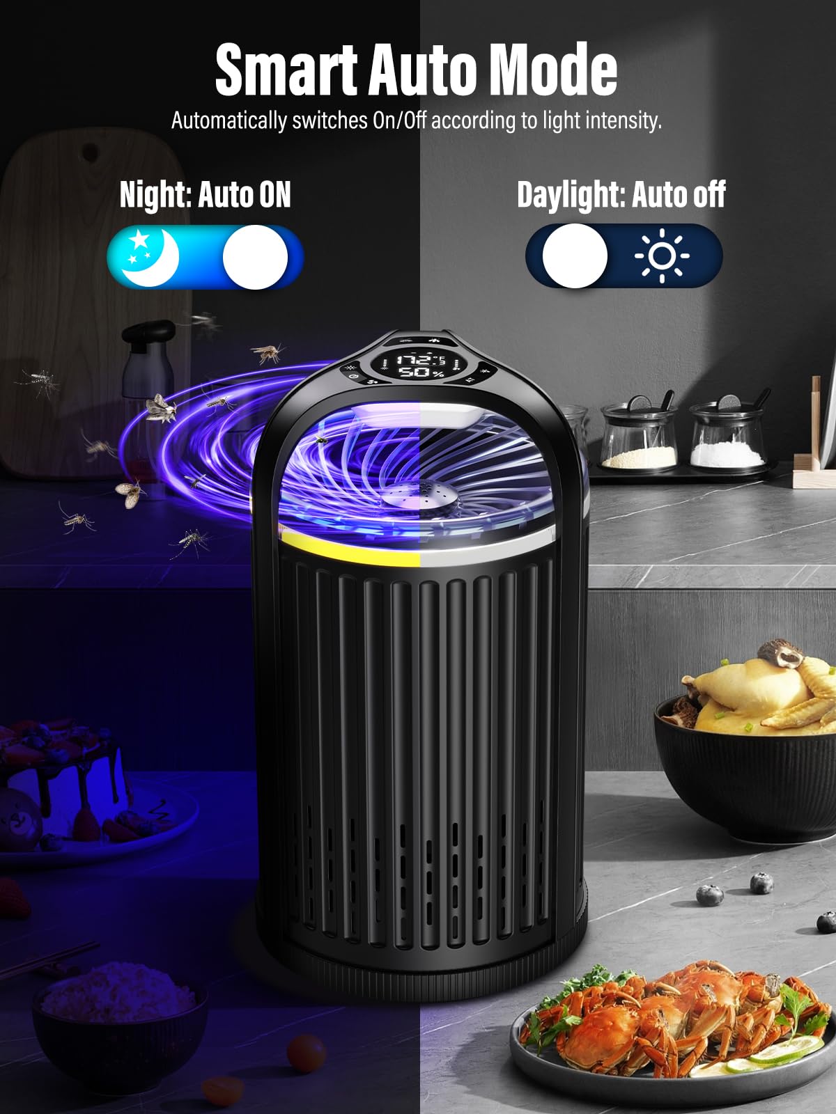 CreateFun Fly Trap quiet operation ensures night use without disturbance