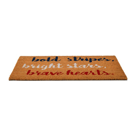 Creative Co-Op Americana front door mat suitable for July 4th celebrations.