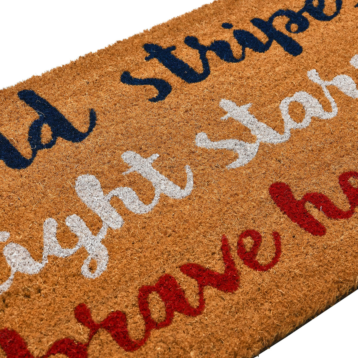 Creative Co-Op 16x32 inch doormat offers durable entryway use.