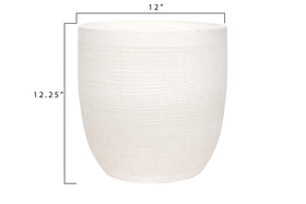 Creative Co-Op embossed stoneware planter with matte finish, a stylish centerpiece in any room.