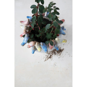 Creative Co-Op planter with no drainage holes; use liner for moisture protection.