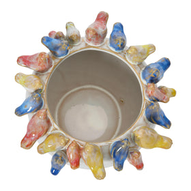 Creative Co-Op durable stoneware supports herbs, flowers, or succulents.
