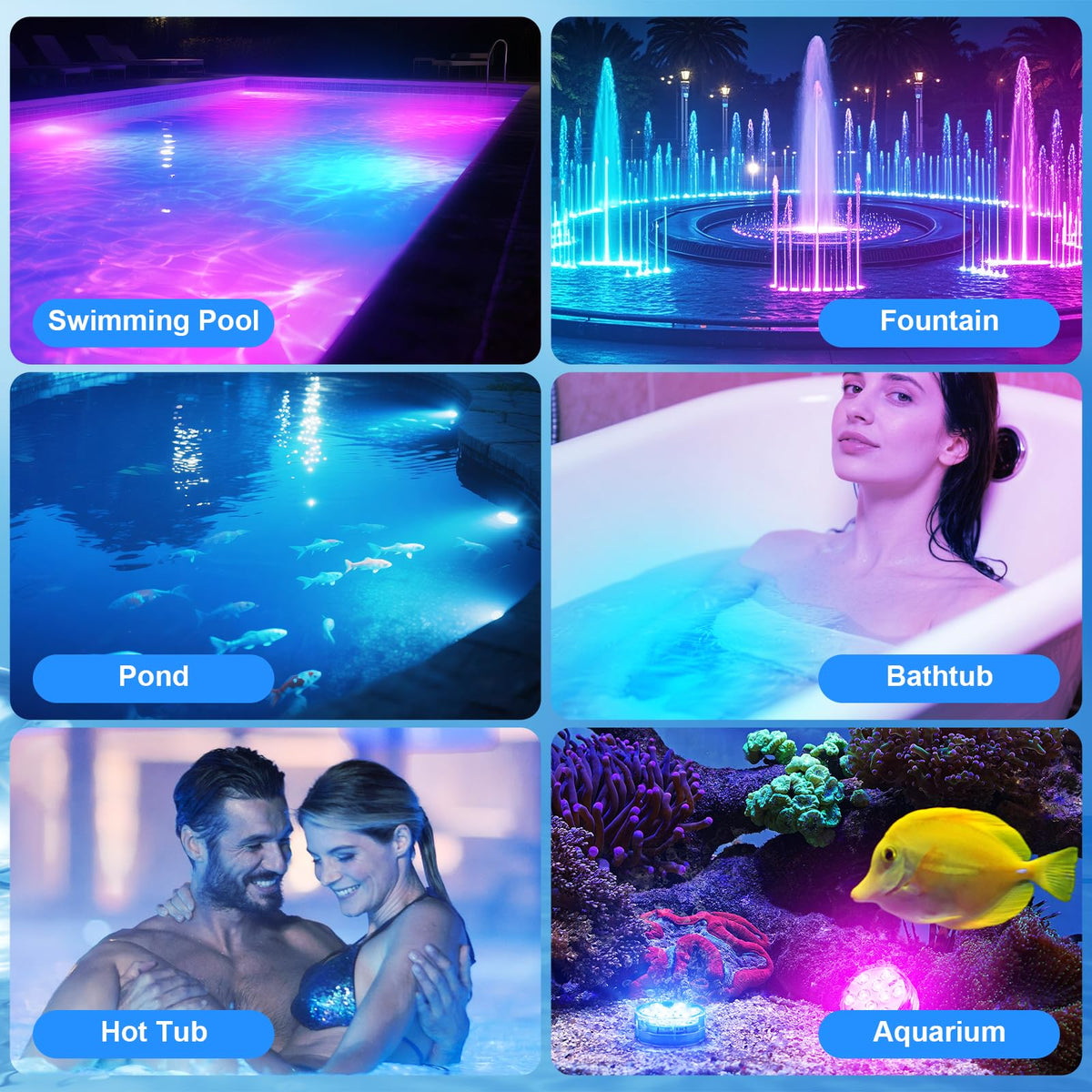 Creatrek battery-operated lights ideal for hot tubs and outdoor events.