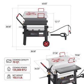 Creole Feast CFB3001 foldable cylinder base keeps setup tidy and portable.