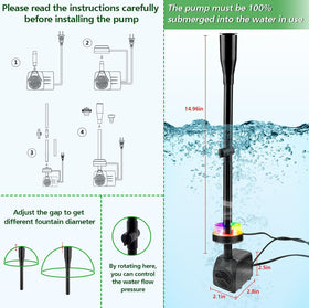 CREPOW LED color cycle enhances ponds and garden fountains with vivid hues