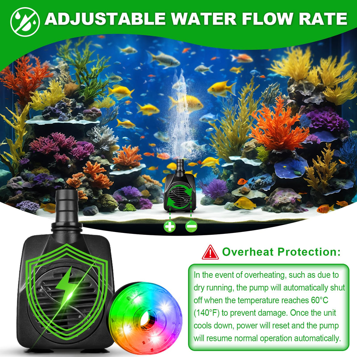 CREPOW supports water aeration for ponds and aquariums