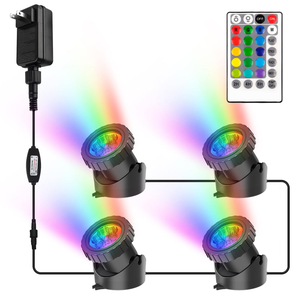 CREPOW RGB pond light timer with vibrant colors for pond ambiance and energy efficiency