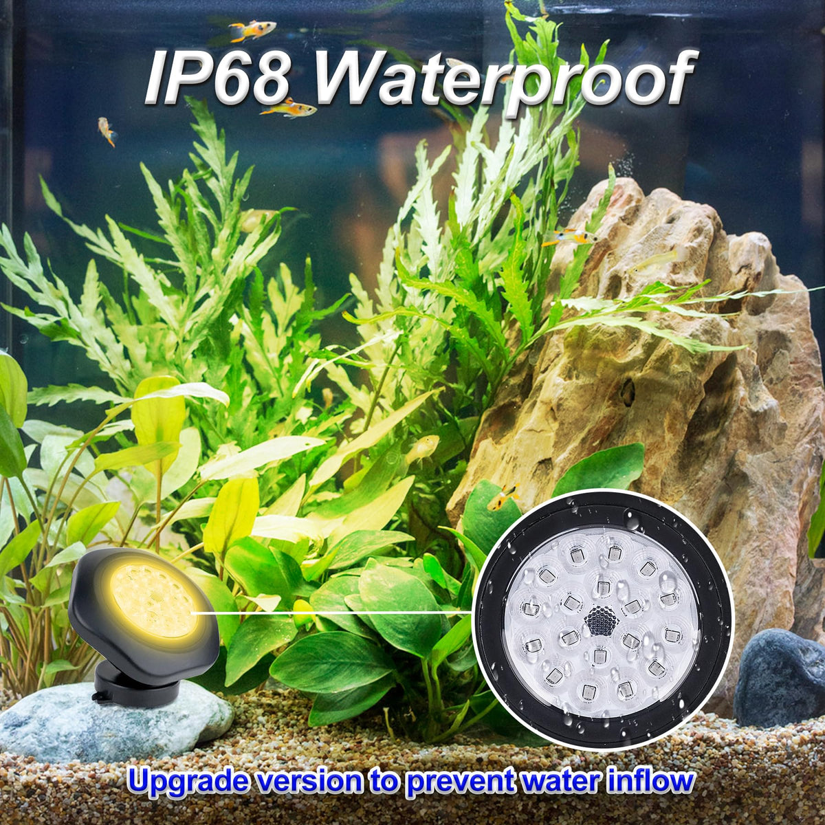 CREPOW 54-LED array delivers bright, even illumination for ponds and pools.
