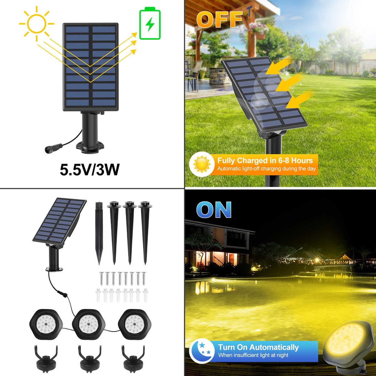 CREPOW rotatable-head design enables 90-degree angle adjustment for targeted lighting.