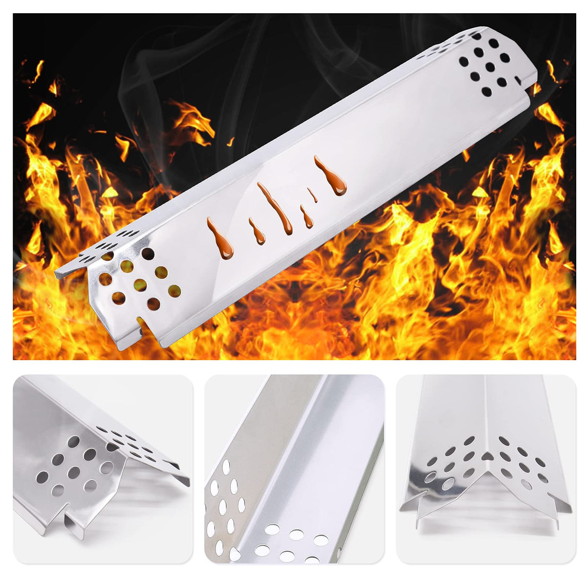 Criditpid five pack of stainless heat plates for Nexgrill replacement