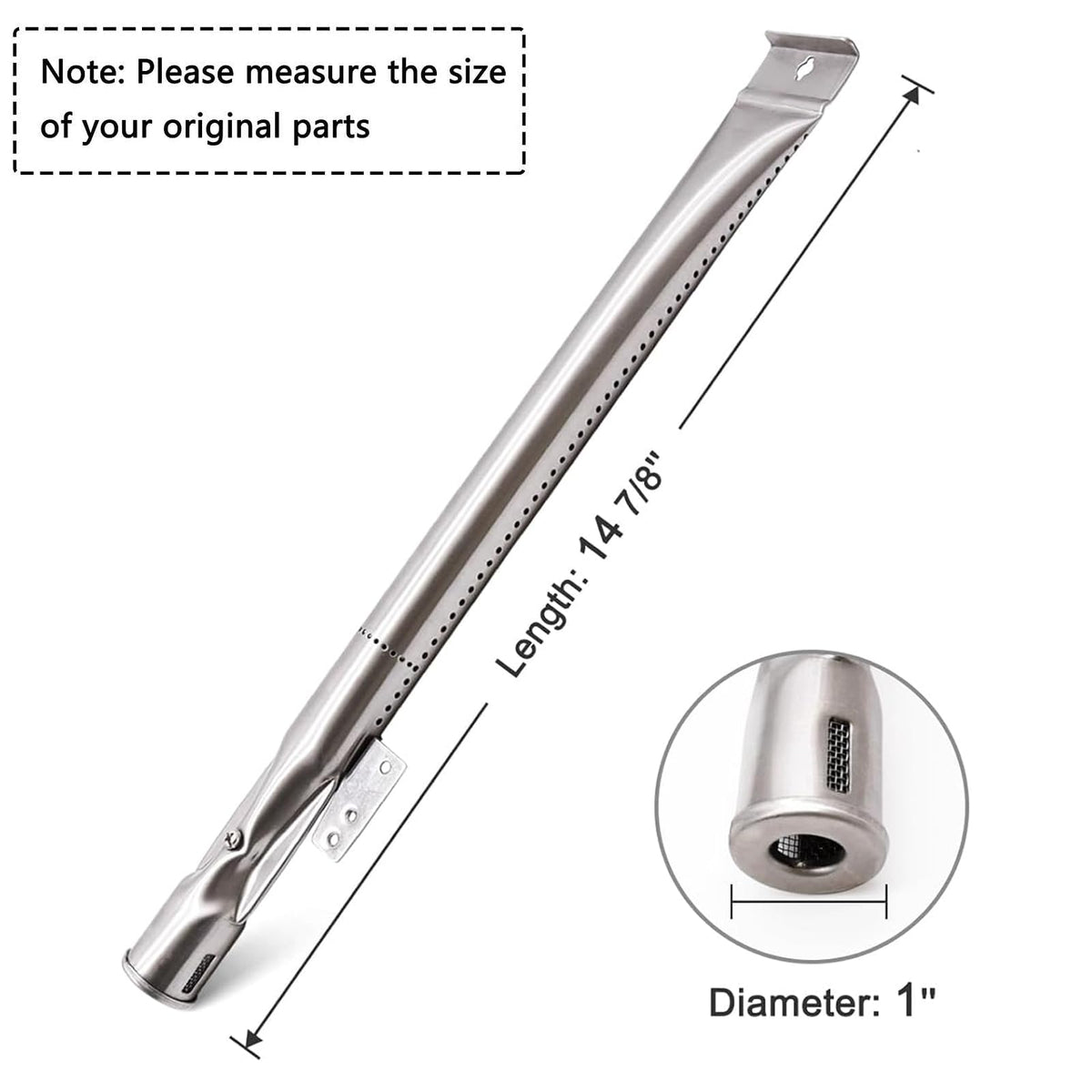 Criditpid stainless steel burner tube compatible with Kenmore grills improves heat distribution