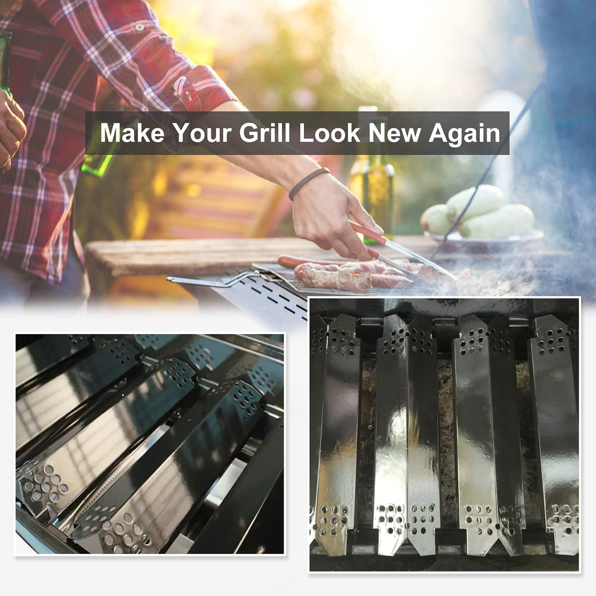 Criditpid heat shield for Nexgrill 4-burner protects components while spreading heat.