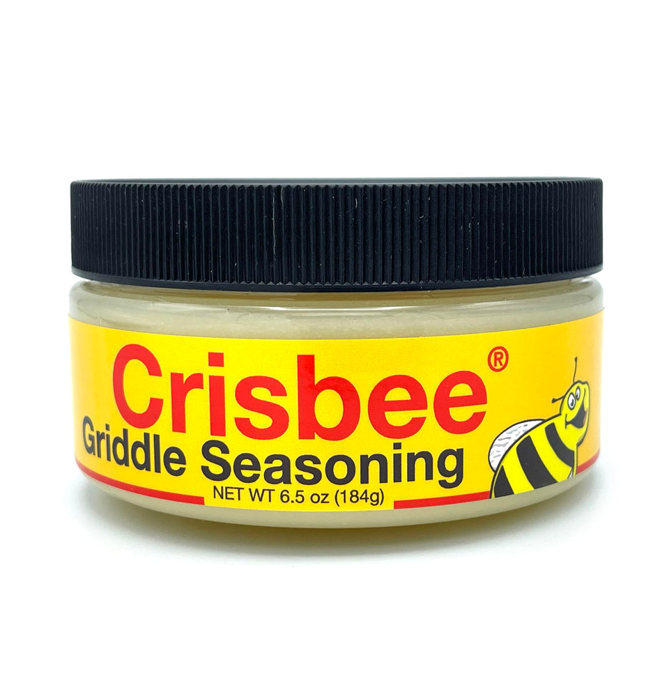 Crisbee Griddle Seasoning bottle front view, ready to nourish non-stick griddles.
