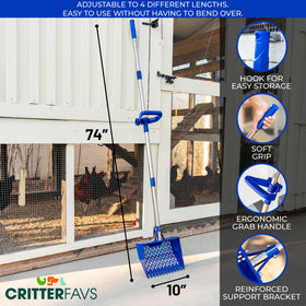 CRITTER FAVS fast sifting for sand and bedding in chicken runs.