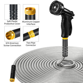 Crixny outdoor hose connects securely to standard spigots for reliable water delivery.
