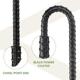 CRIZTA stake with anti-rust black coating resists oxidation over seasons.