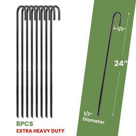 CRIZTA heavy-duty rebar steel stake for durable garden support.