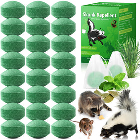 Crobirware 24-pack peppermint skunk repellent balls for outdoor deterrence.