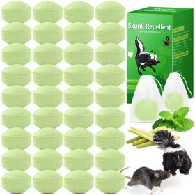 Crobirware 36-pack peppermint skunk repellent balls protect yards with a pet-safe deterrent.