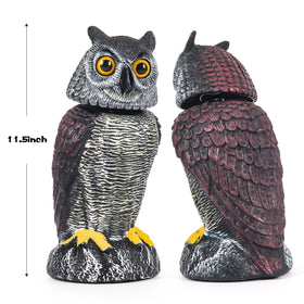 Crobirware owl decoy stake setup for easy placement.