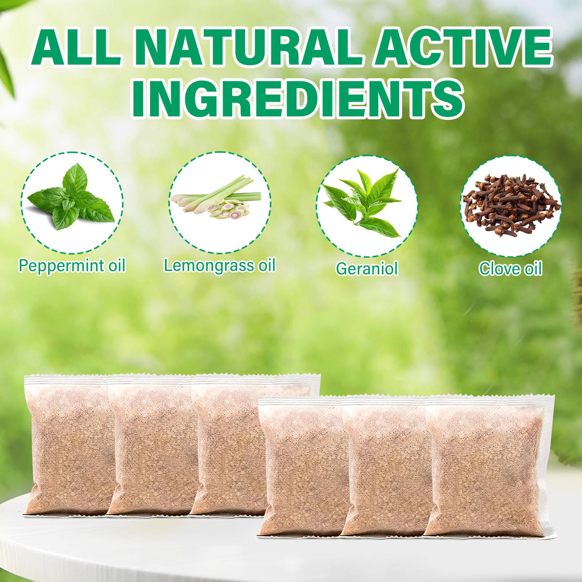 Patio scene with Crobirware repellent for outdoor entertaining.