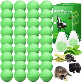 Crobirware Peppermint Skunk Repellent ball protecting yard from raccoons