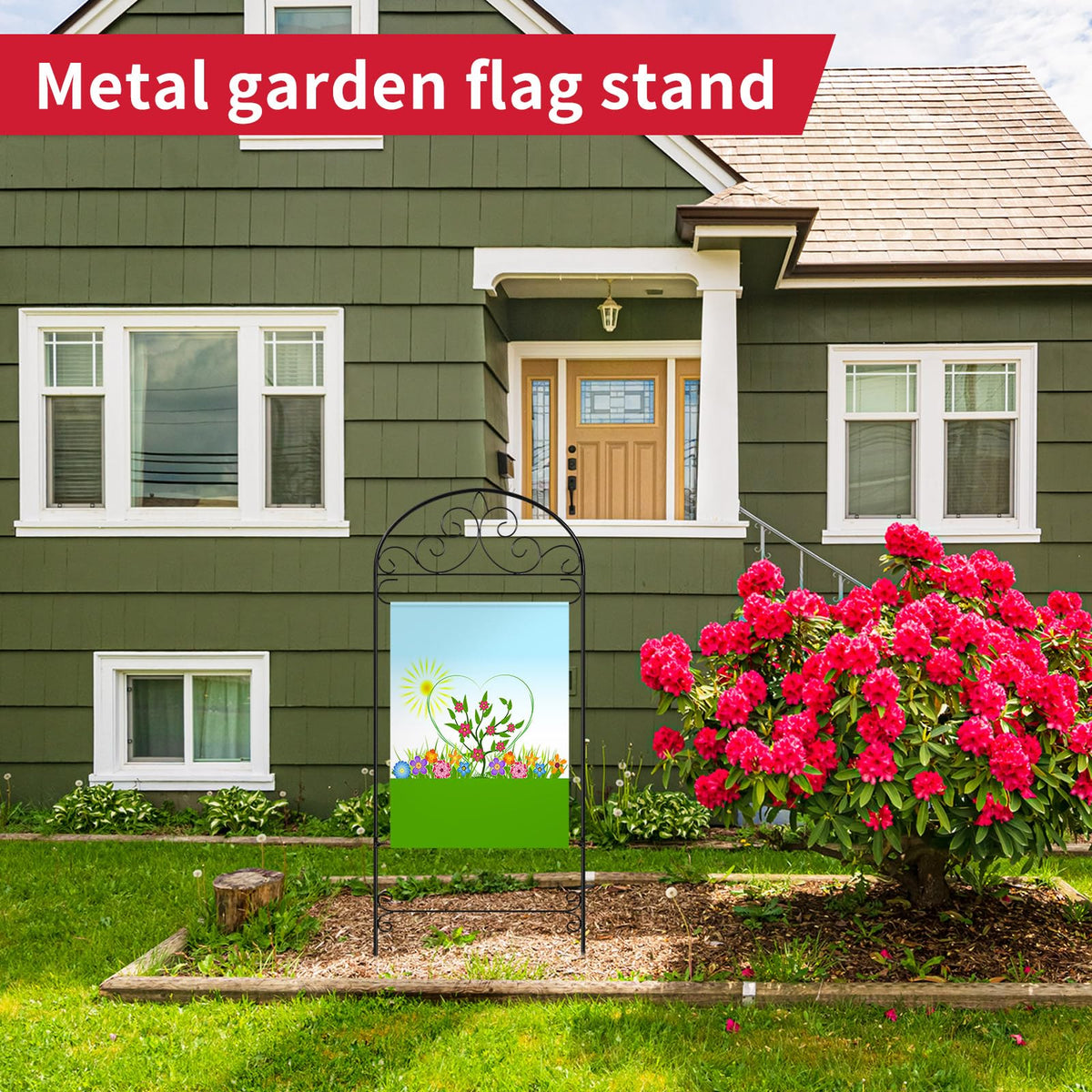 CroBlissful durable yard flag stand in modern style for lawn decor