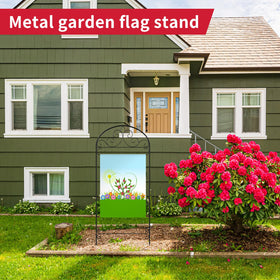 CroBlissful durable yard flag stand in modern style for lawn decor