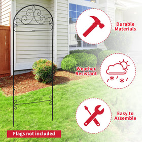 CroBlissful flag stand with decorative pattern adds elegance to your yard