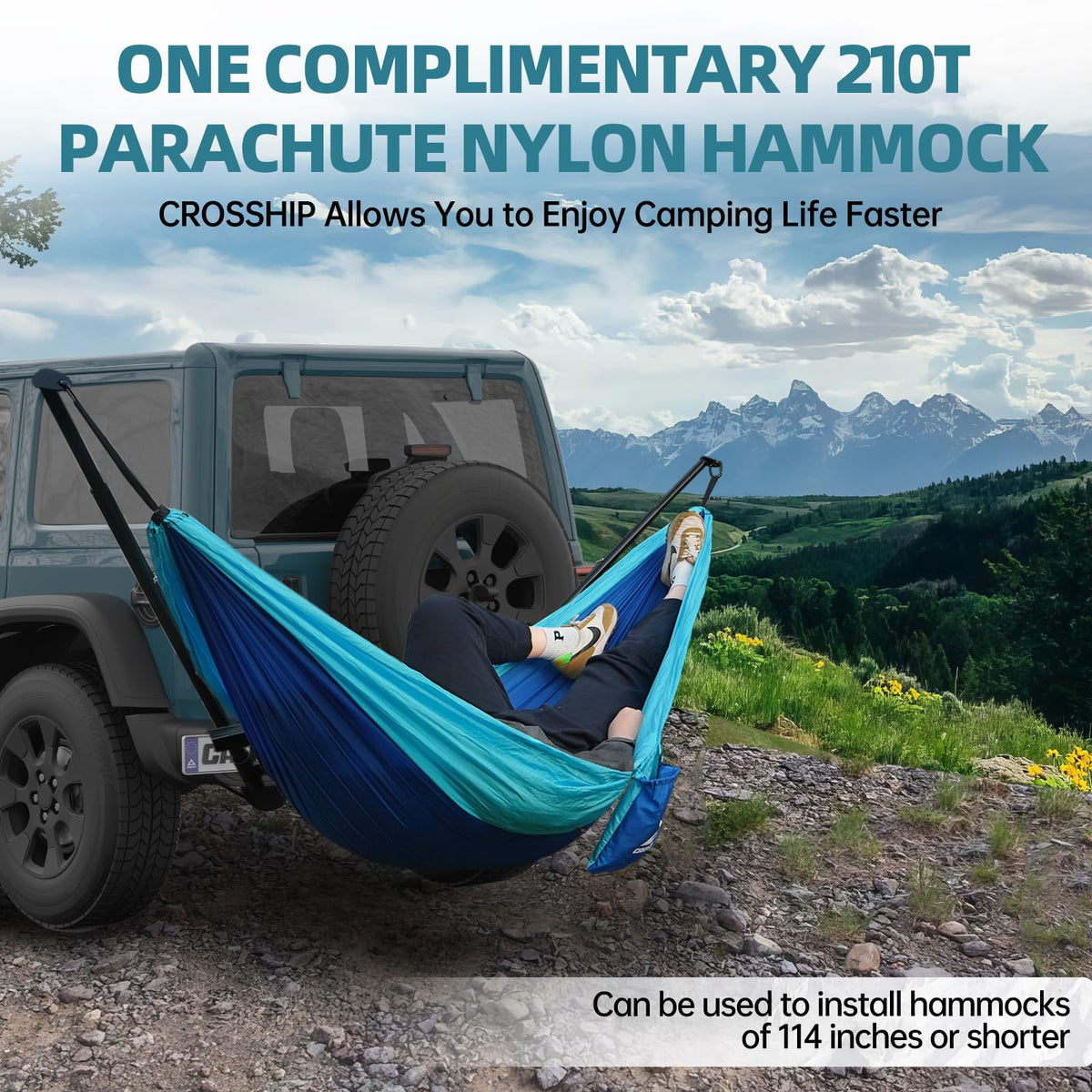 CROSSHIP easy-setup hammock stand saves setup time during outdoor adventures.