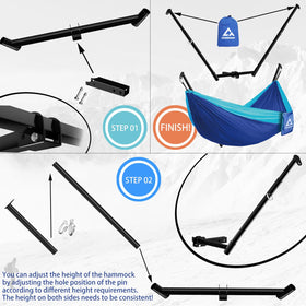 CROSSHIP black hammock brackets enable secure, adjustable tension for reliability.