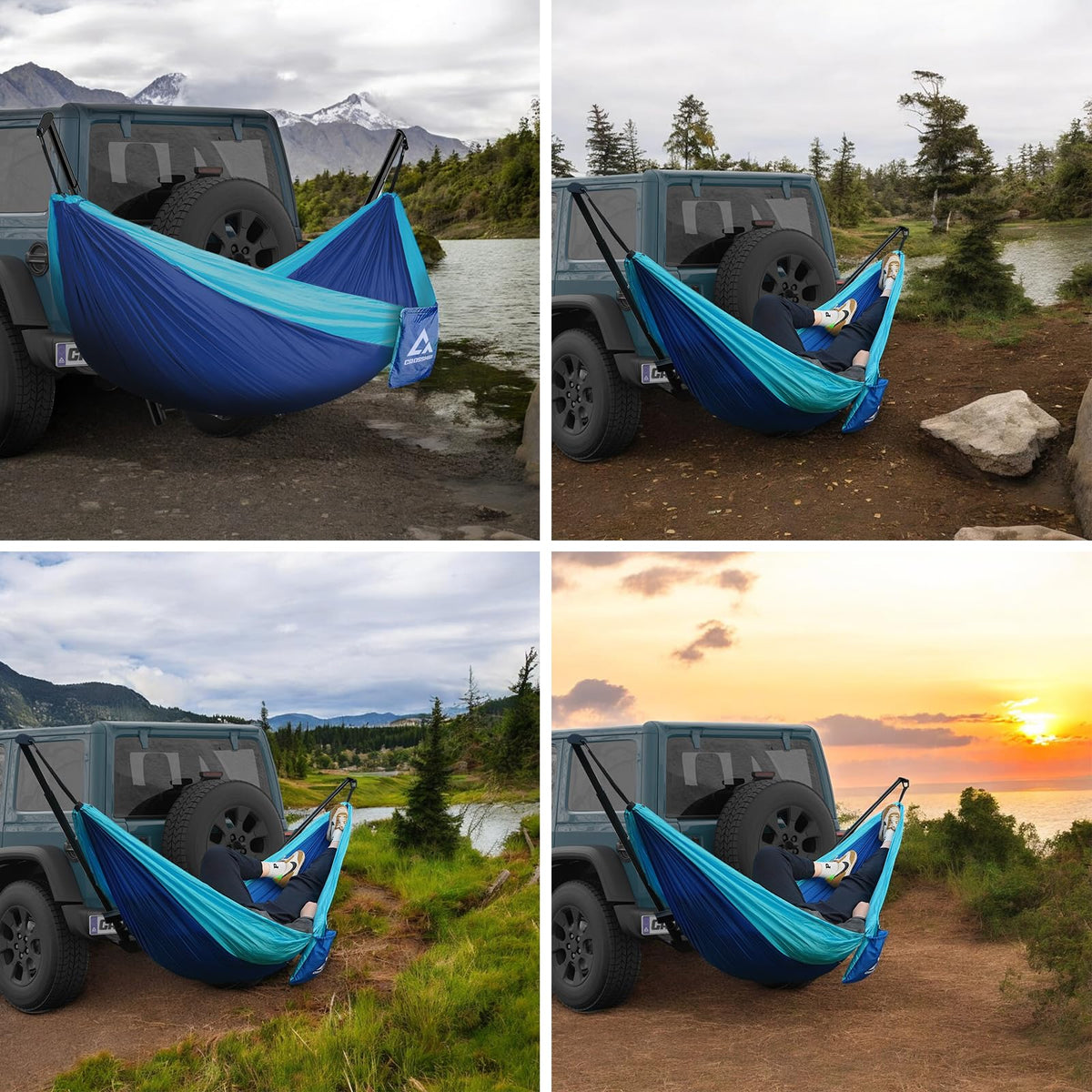 CROSSHIP outdoor camping hammock stand supports comfort anywhere you park.