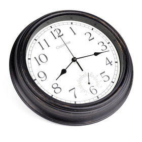 Crosstime bronze finish clock suits outdoor or indoor living spaces.